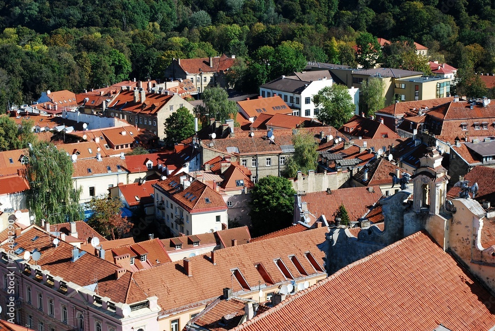 Vilnius city aerial view from Vilnius University tower