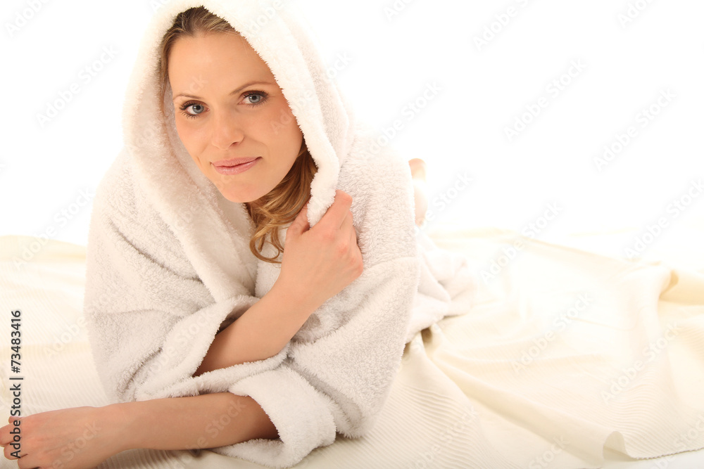 Frau im Bademantel Frau im Bademantel