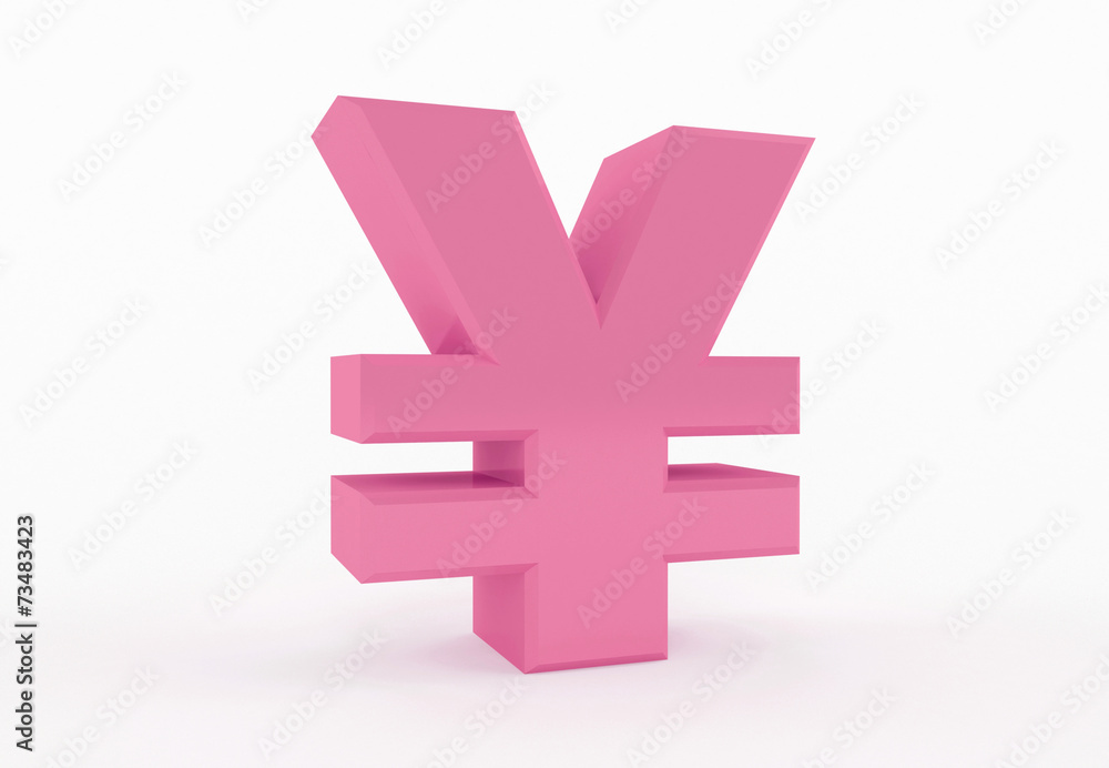 3D generated sign of Yen or Yuan 3D generated sign of Yen or Yuan