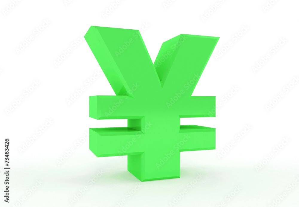 Obraz premium 3D generated sign of Yen or Yuan