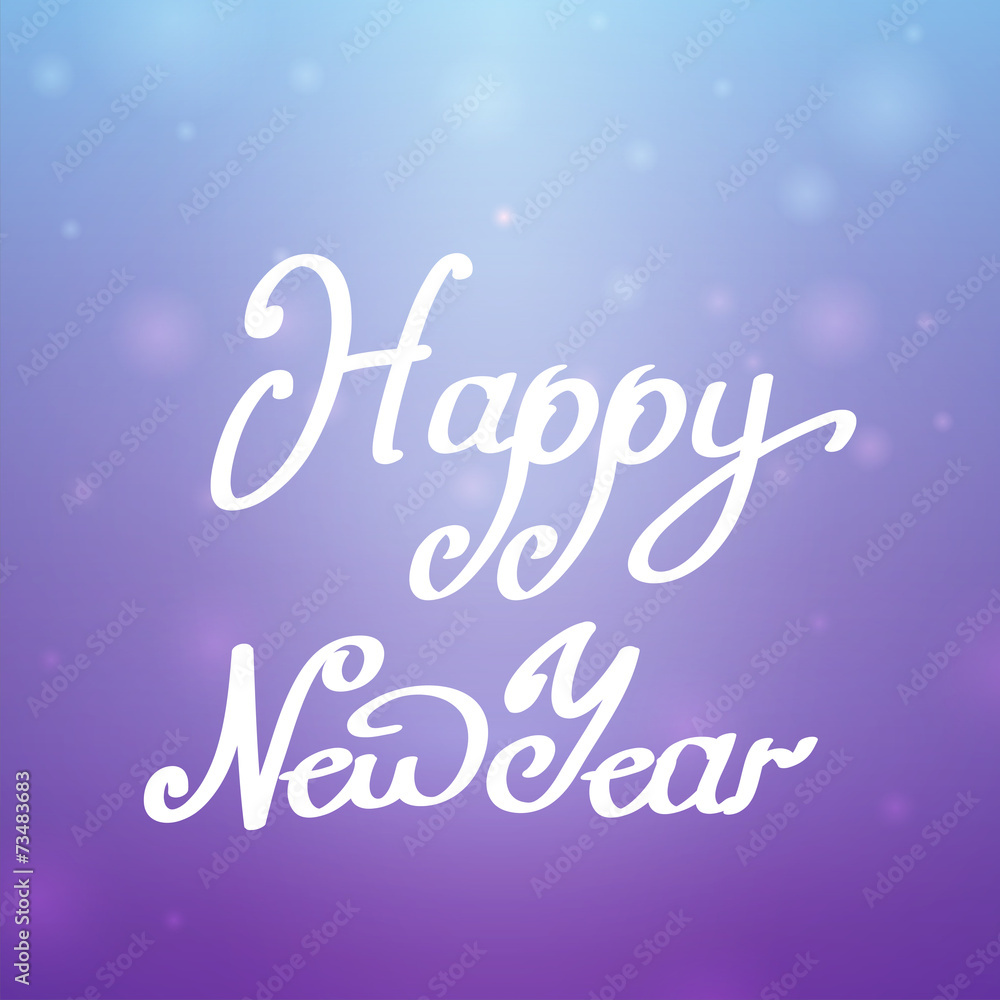 Happy New Year blue-purple background