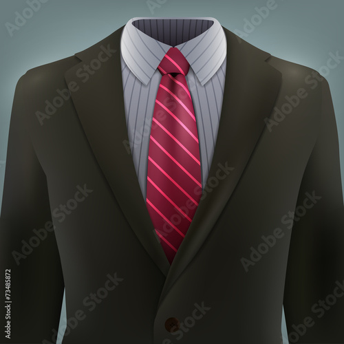 Vector grey business suit with a tie