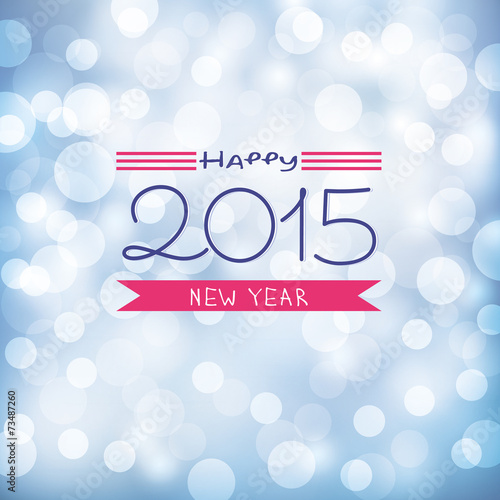 Happy New Year lettering greeting card, vector illustration