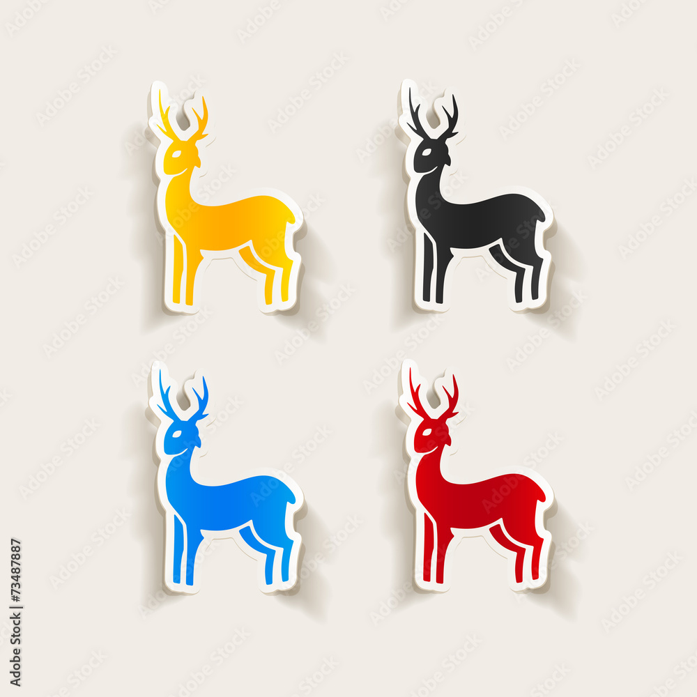 realistic design element: deer realistic design element: deer