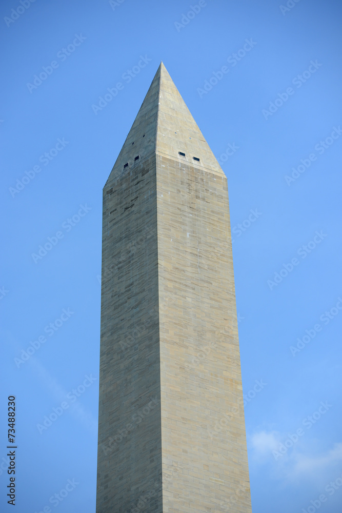 Washington Monument at the center of Washington DC