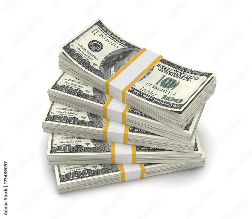 Stack of dollar USA isolated on white background Stack of dollar USA isolated on white background