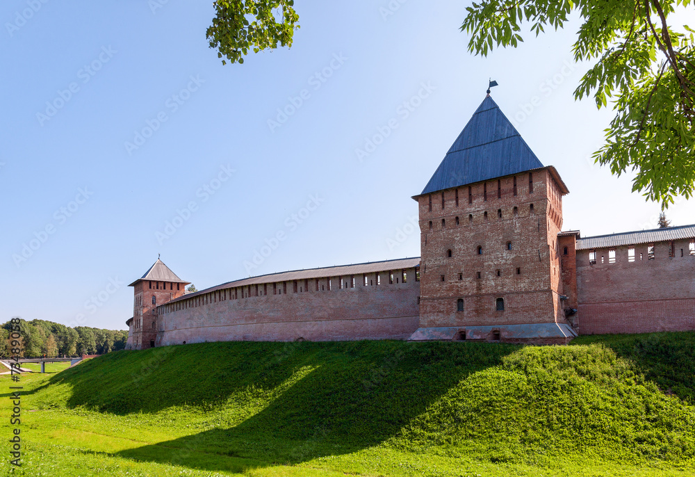 Walls of the Novgorod Kremlin, Russia. Was founded in 1044