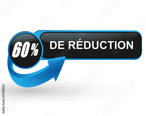 60 pour 100 de réduction sur bouton web design bleu
