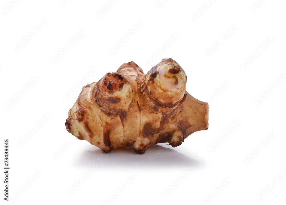 Jerusalem artichoke on a white background Jerusalem artichoke on a white background