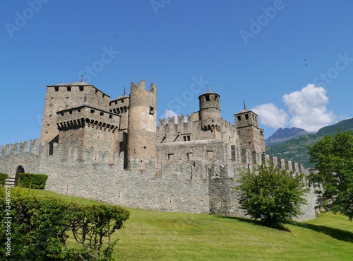 The medieval castle of Fenis the Aosta valley in Italy