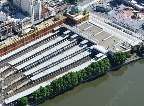 The railway yard of theFlinders station in Melbourne