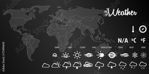 Black weather info graphic world
