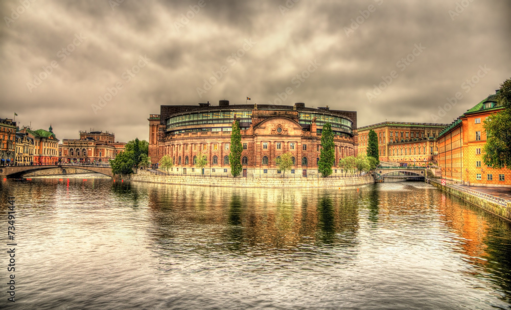 Fototapeta premium Swedish Parliament building in Stockholm