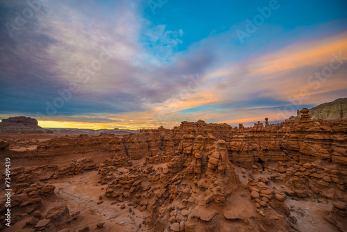 Beautiful Sunset Sky over the Goblin Valley