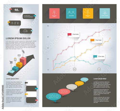 Page template. Infographics set collection.