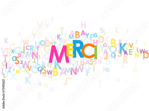 Mosaïque de Lettres "MERCI" (carte message remerciements joie)