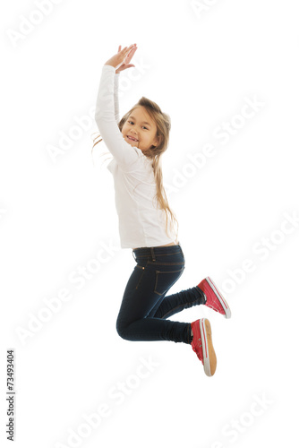 Girl jumping with joy