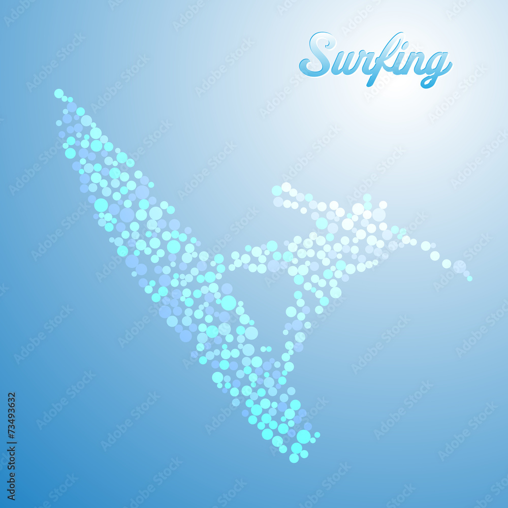 Abstract surfer from dots Abstract surfer from dots