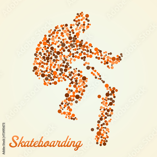 Abstract skateboarder in jump