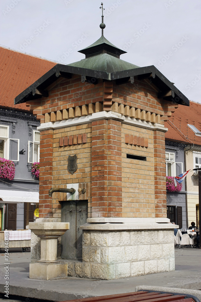 Wishing well fountain in Croatia Samobor