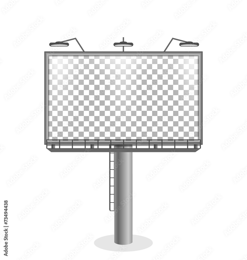 Obraz premium Billboard with transparent light isolated on white background
