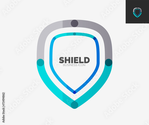 Free Download Minimal line design logo, shield icon - GFXLoad