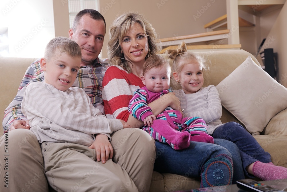 happy young family at home