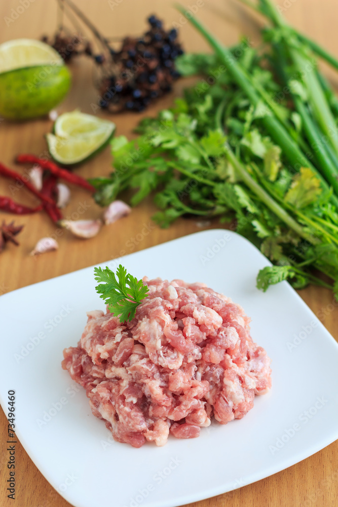 Raw minced pork meat Raw minced pork meat