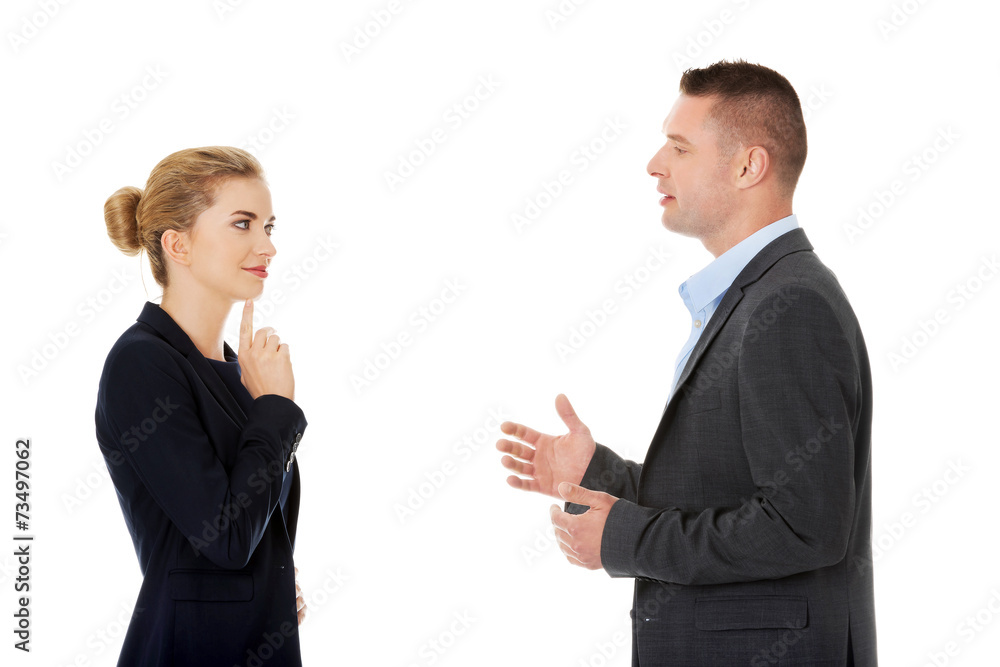 Professional conversation between businesspeople Professional conversation between businesspeople