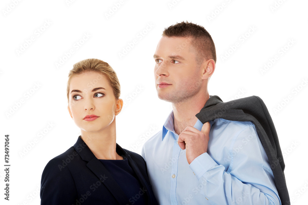 Couple wondering about their job Couple wondering about their job