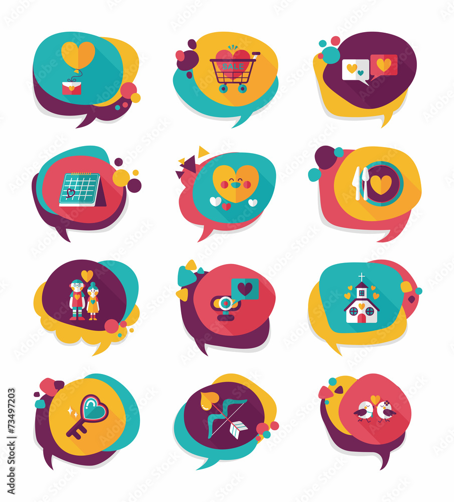 Valentine’s Day speech bubble banner flat design background se Valentine’s Day speech bubble banner flat design background se