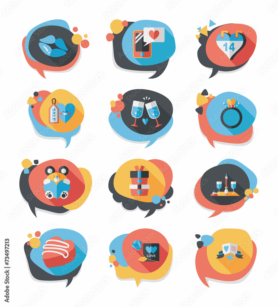 Valentine’s Day speech bubble banner flat design background se Valentine’s Day speech bubble banner flat design background se