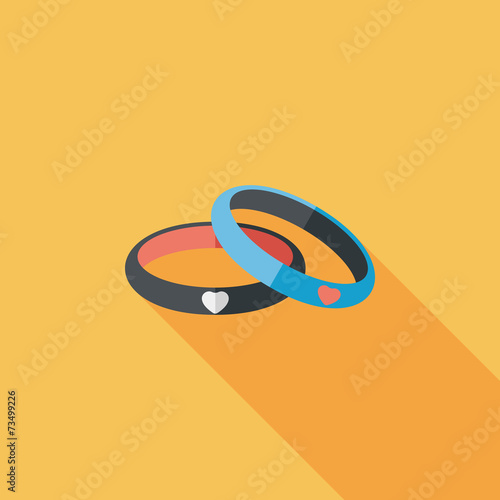 Valentine's Day couple bracelet flat icon with long shadow,eps10