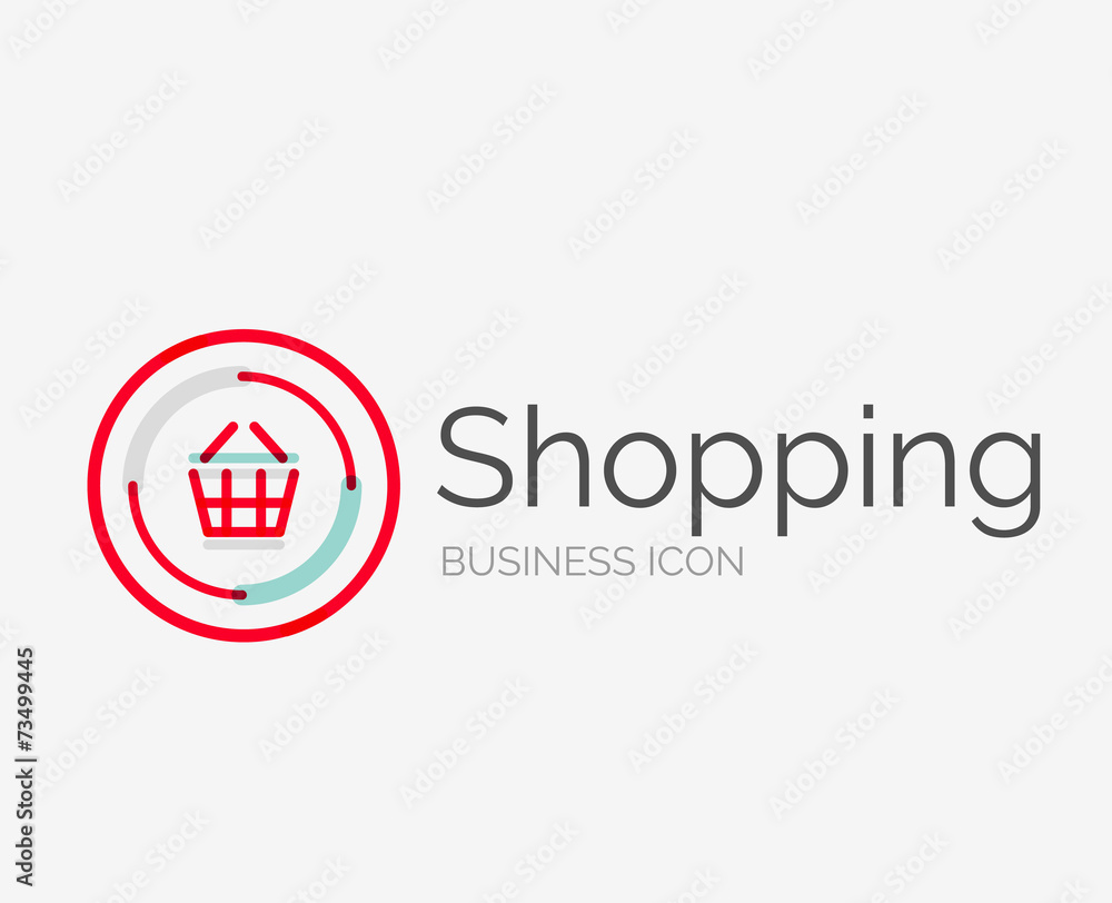 Thin line neat design logo, shopping cart icon Thin line neat design logo, shopping cart icon