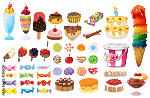 Assorted desserts and sweets