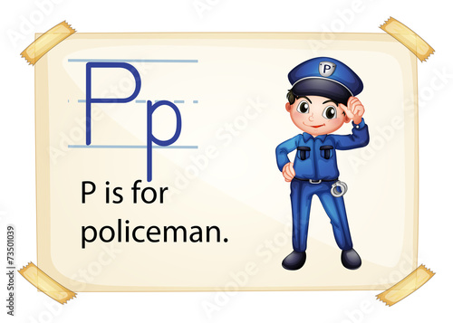 A letter P for policeman