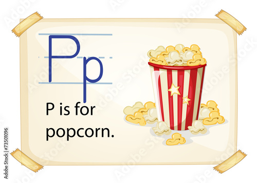 A letter P for popcorn