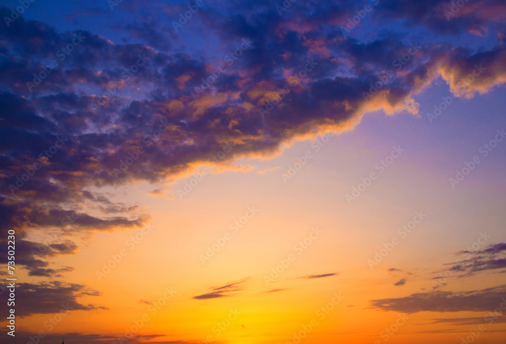 Sky background on sunset
