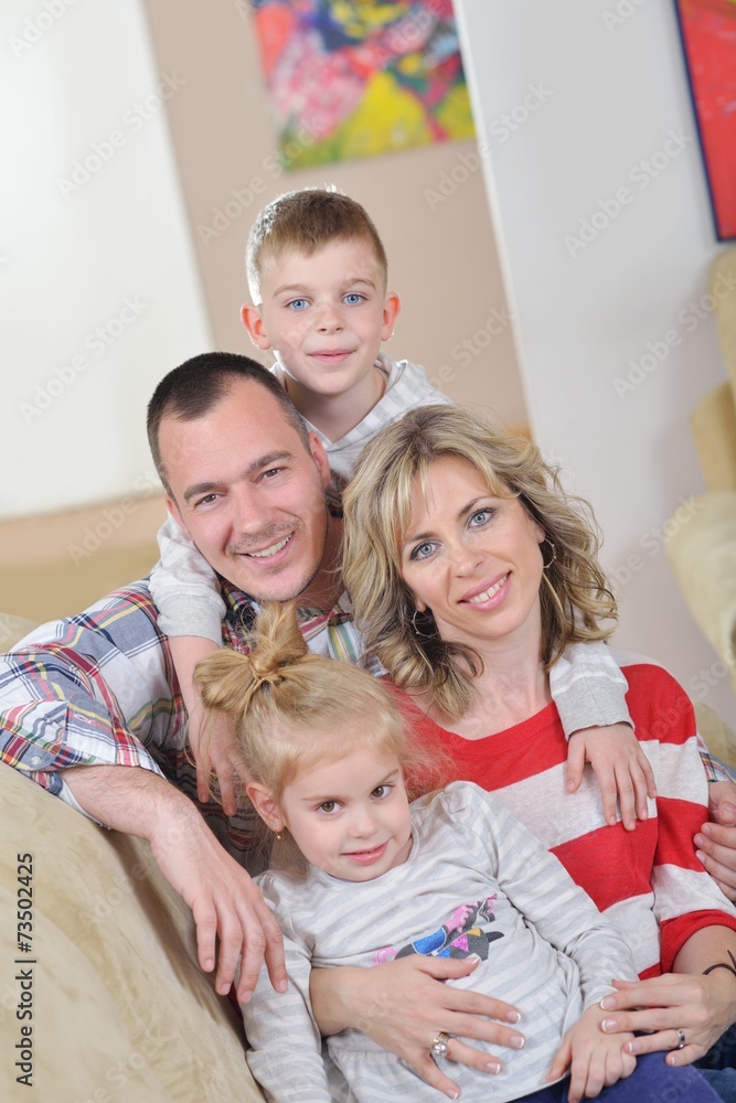 happy young family at home
