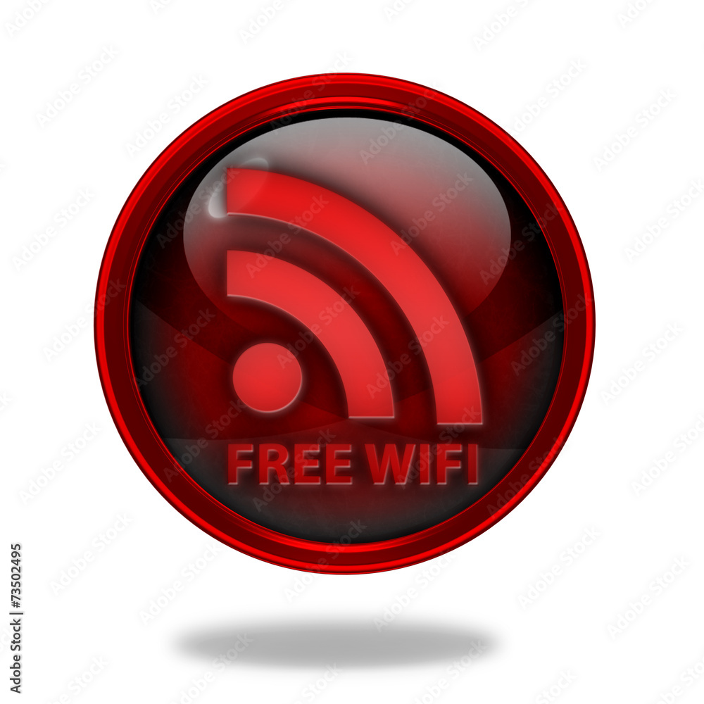 Free wifi circular icon on white background Free wifi circular icon on white background