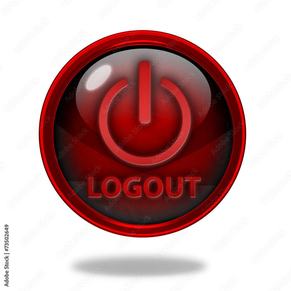 Logout circular icon on white background Logout circular icon on white background
