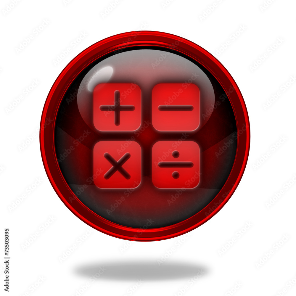 Calculate circular icon on white background Calculate circular icon on white background