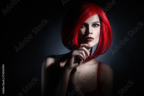 Red hair style woman redhead portrait fashion model hairstyle