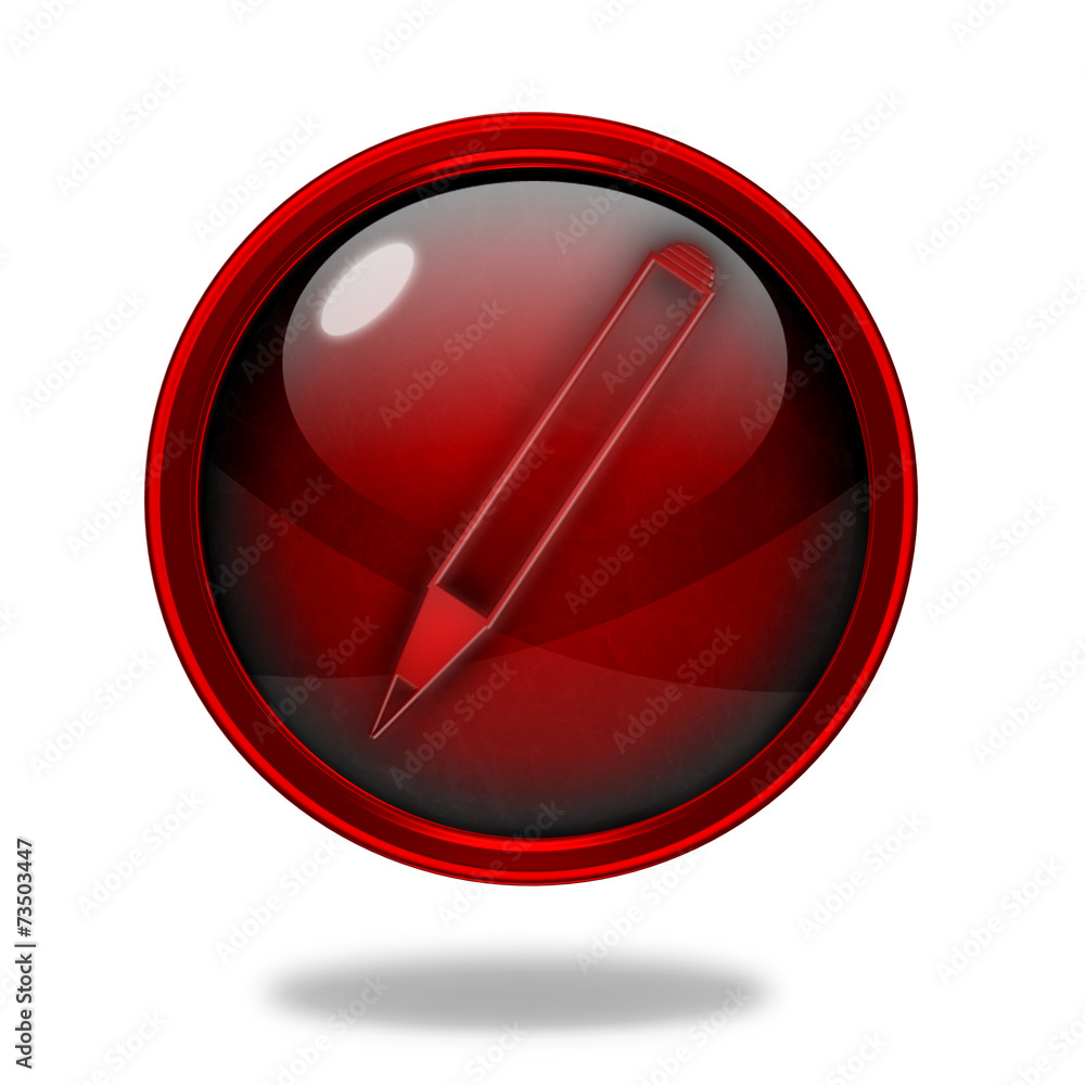Pencil circular icon on white background Pencil circular icon on white background