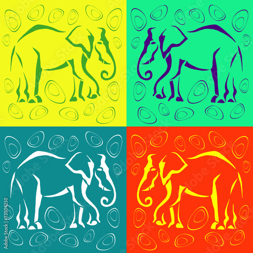 Seamless elephant colored background. Abstract.
