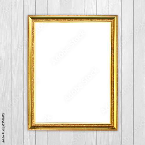 Wallpaper Mural golden frame on wood wall background Torontodigital.ca