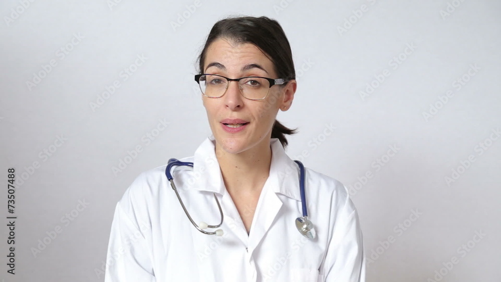 attractive female doctor looking straight at the camera attractive female doctor looking straight at the camera