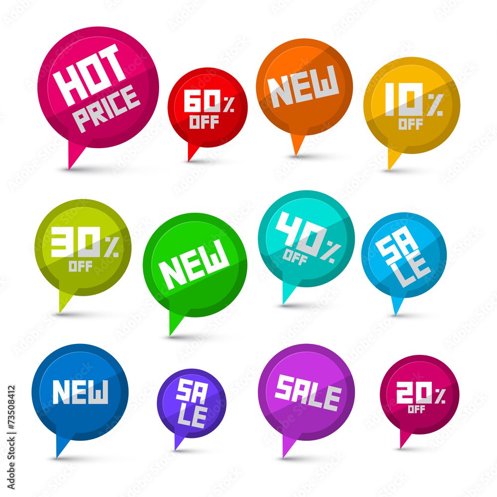 Vector Discount Labels Set Vector Discount Labels Set