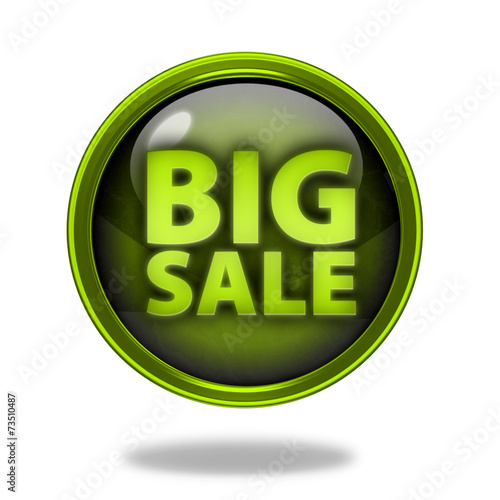 Big sale circular icon on white background