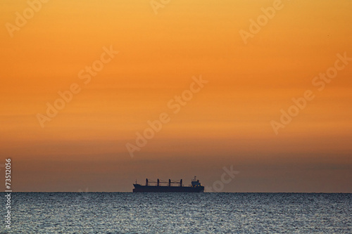 Lonely ship on a horizon